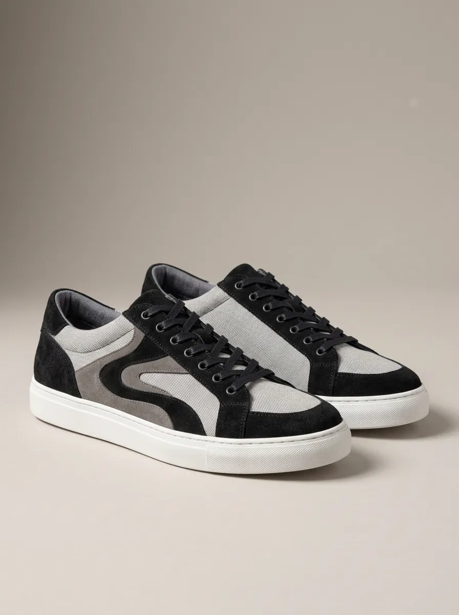 Men's Minimalist Suede Colorblock Printed Casual Shoes
