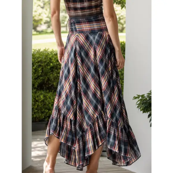 Asymmetrical Ruffle Hem Skirt