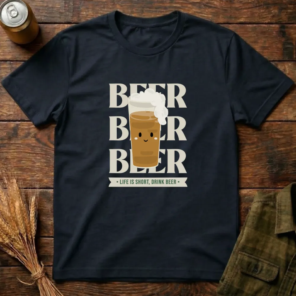 Drink Beer Graphic Cotton T-Shirt