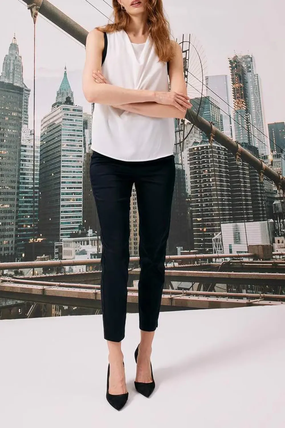 Normal Waist Satin Trousers