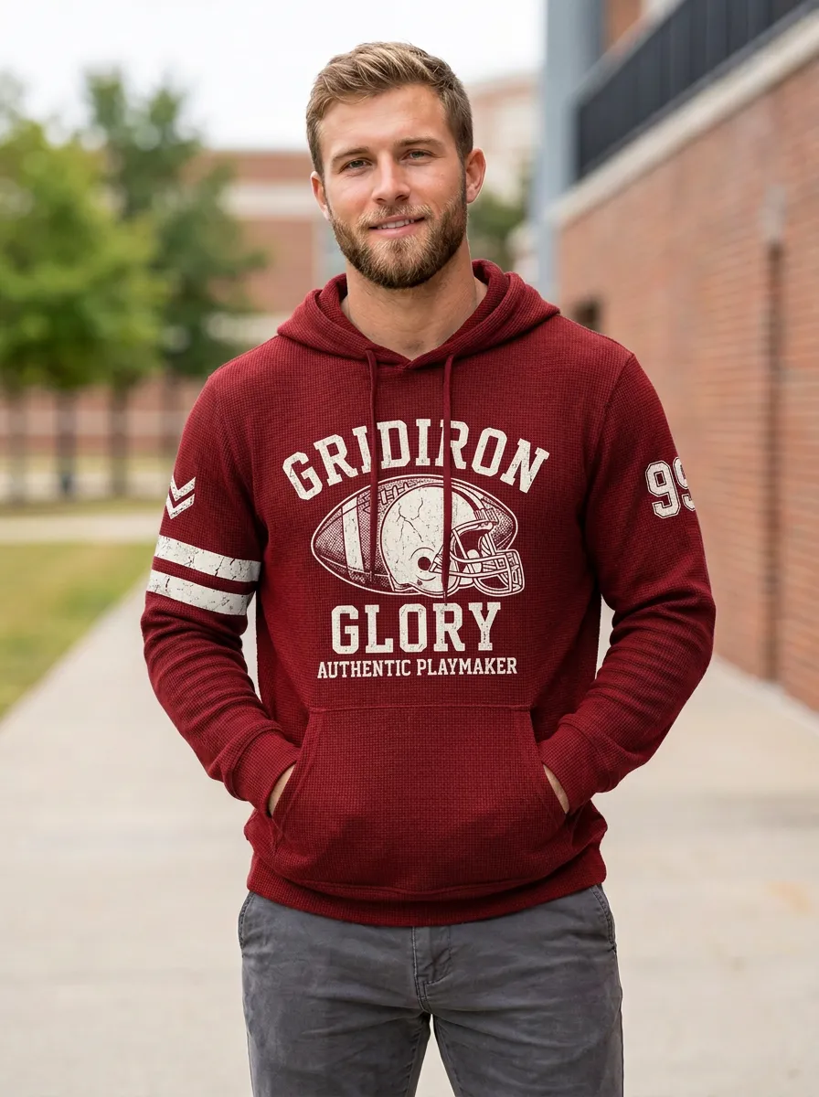 Men's Football Lover Gridiron Glory Helmet Printed Hoodie