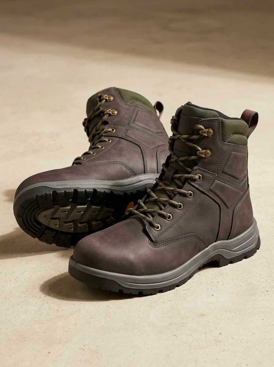 Unisex Everyday Outdoor Hiking Leather Print Work Boots