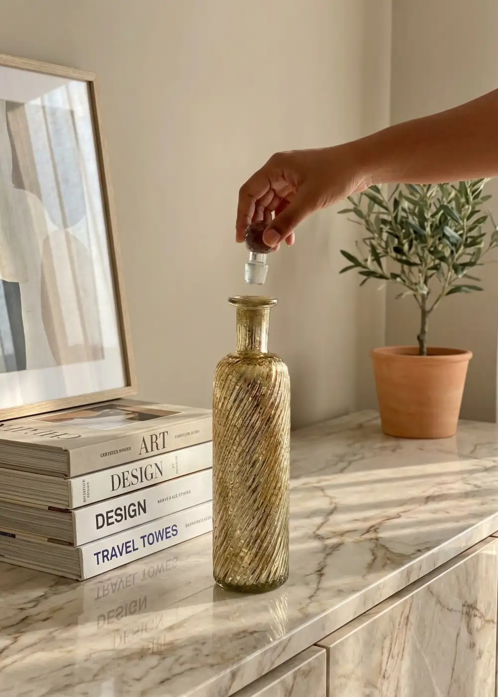 Rustic Glass Bottle Large