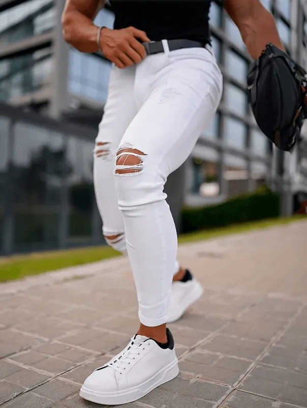 White Distressed Denim Jeans