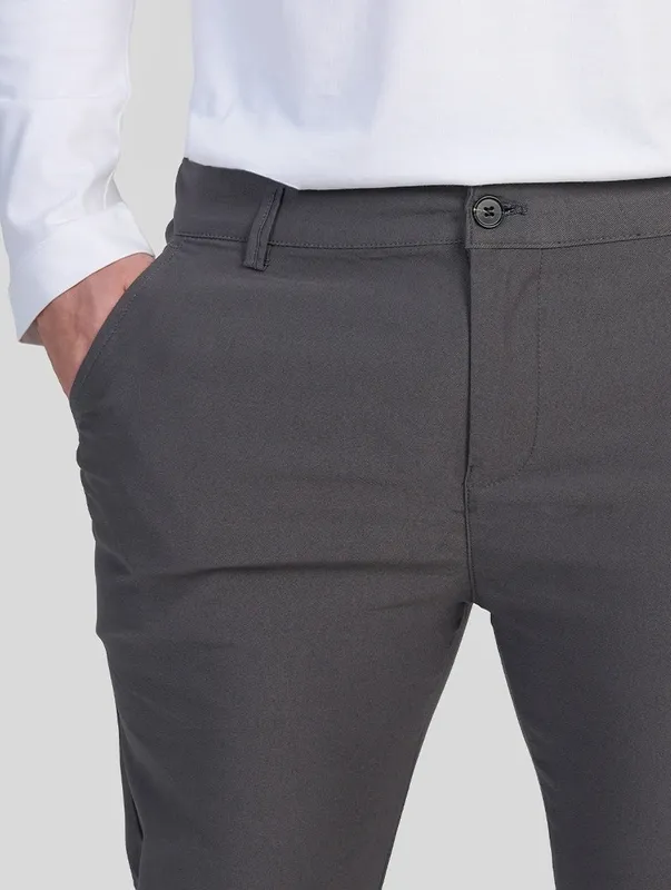 Grey Slim Fit Stretch Pants