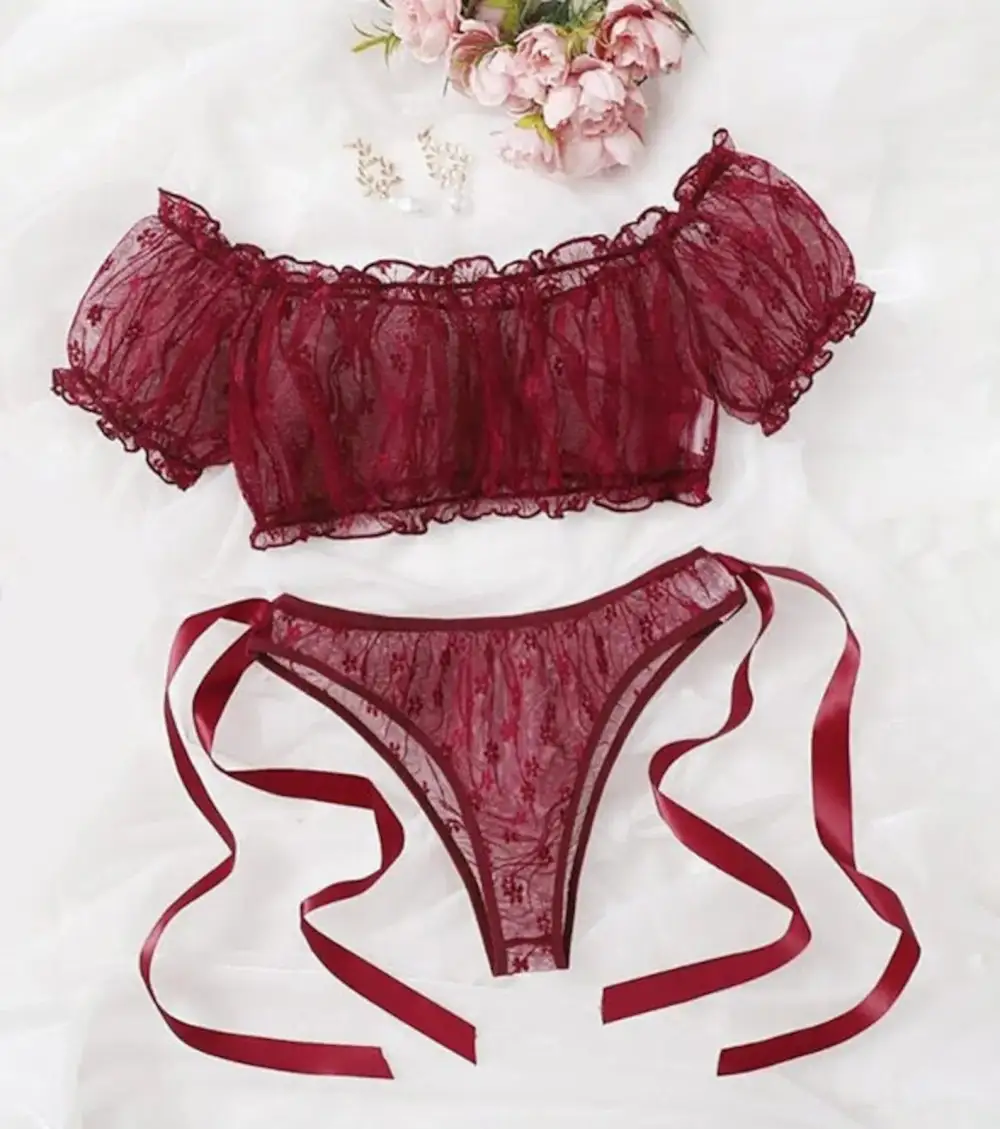 Ruffle Bralette Lingerie Set