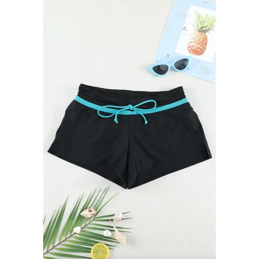 Women's Polished Drawstring Shorts Swim Bottom