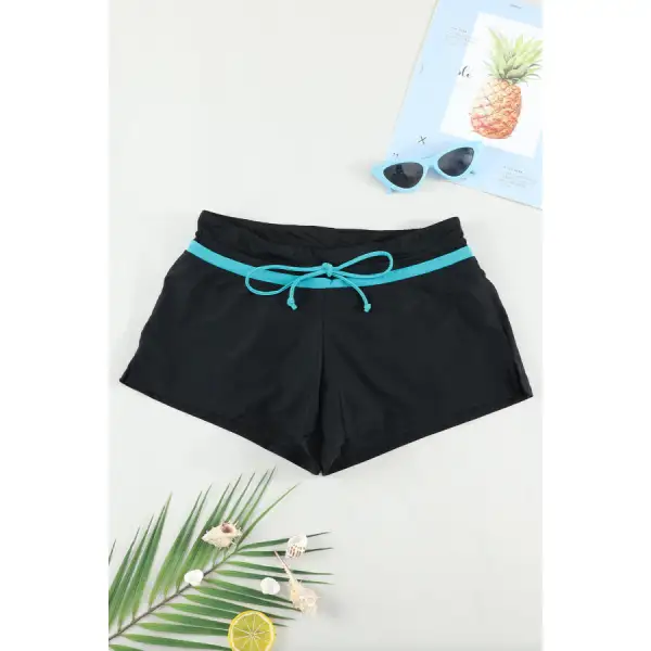 Women's Polished Drawstring Shorts Swim Bottom