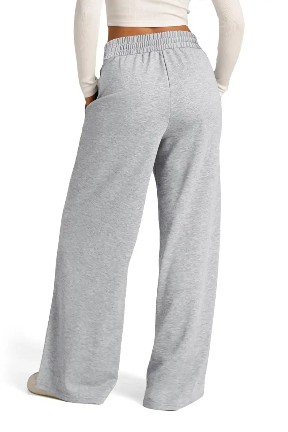 Relaxed Drawstring Elastic Waist Wide Leg Pants