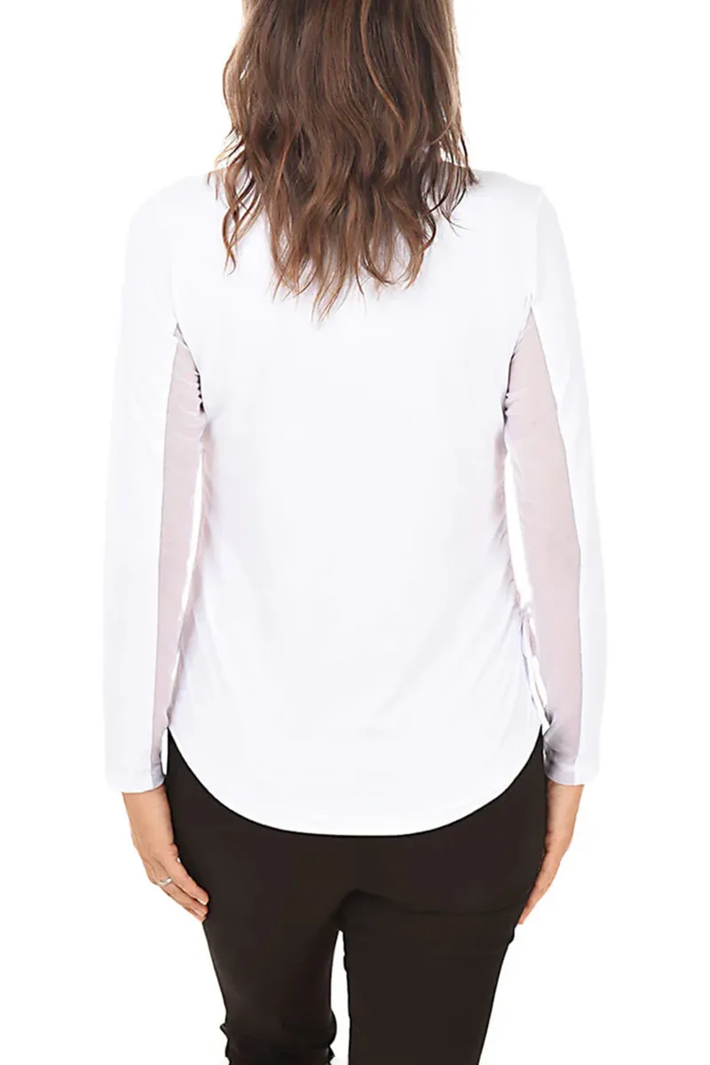 Ruched Zip Polo Shirt