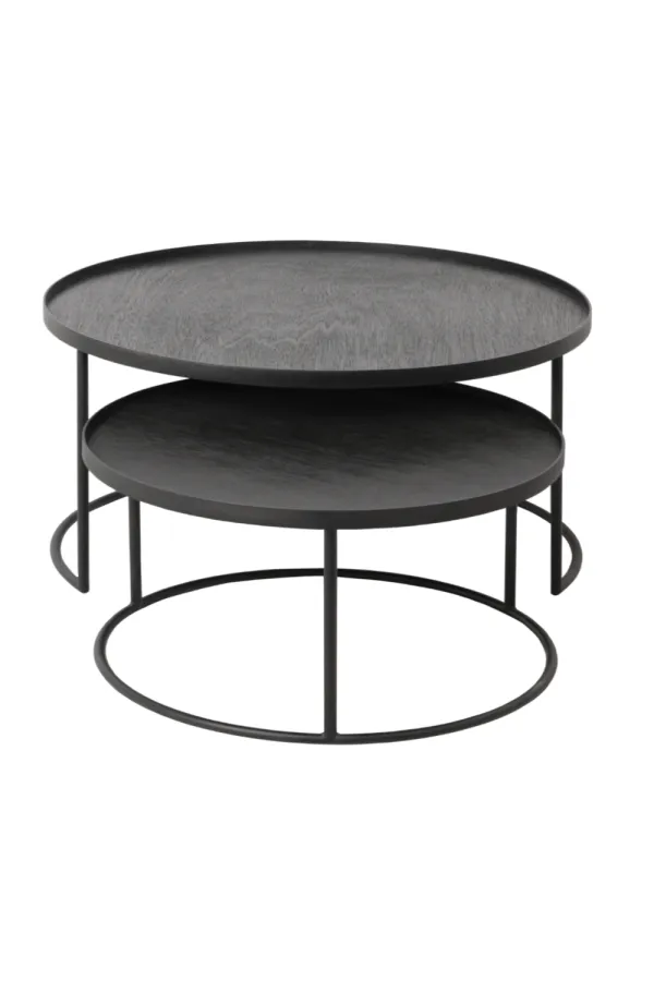 Round Tray Coffee Table Set Nesting Set