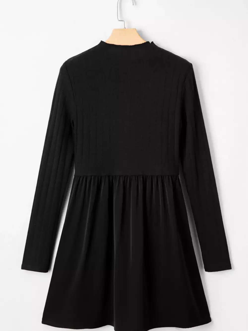 Comfort Fit Patchwork Ribbed Knit Mini Dress