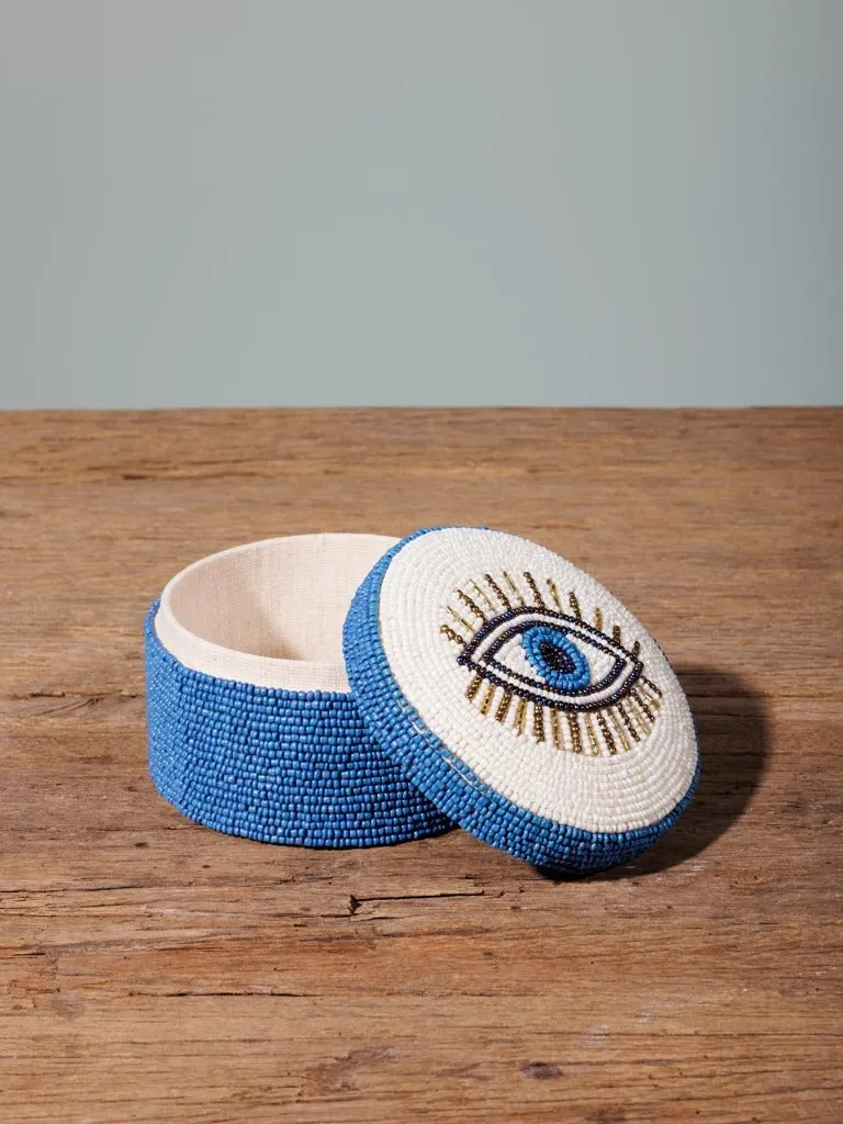 Beaded Round Accent Storage Box