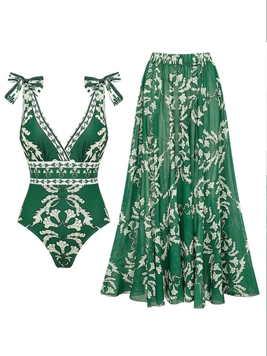 Ivy Retro Printed Swimsuit Set