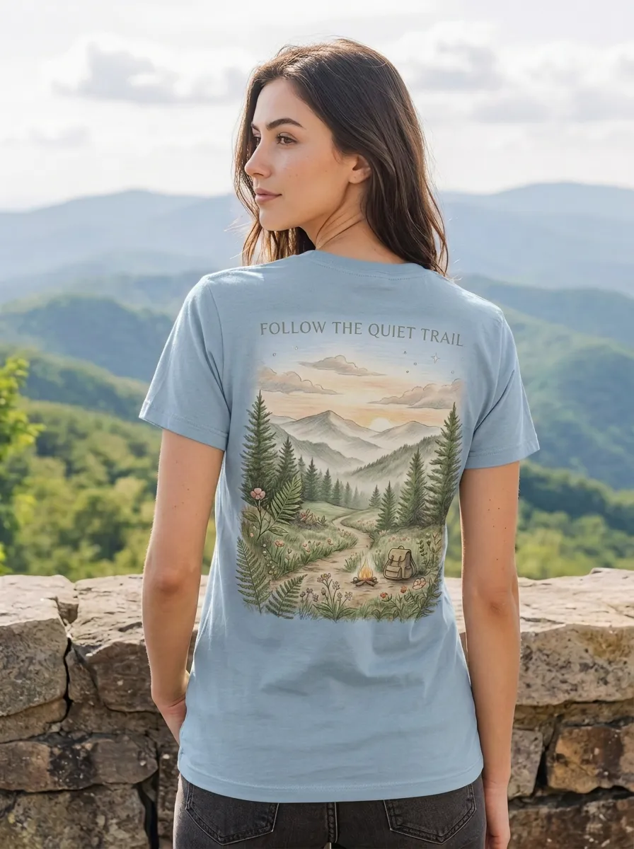 Women's Nature Hiking Lover Mountain Forest Camping Printed T-shirt