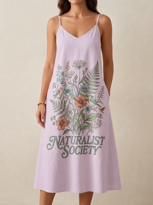 Naturalist Society Botanical Bird Cami Dress