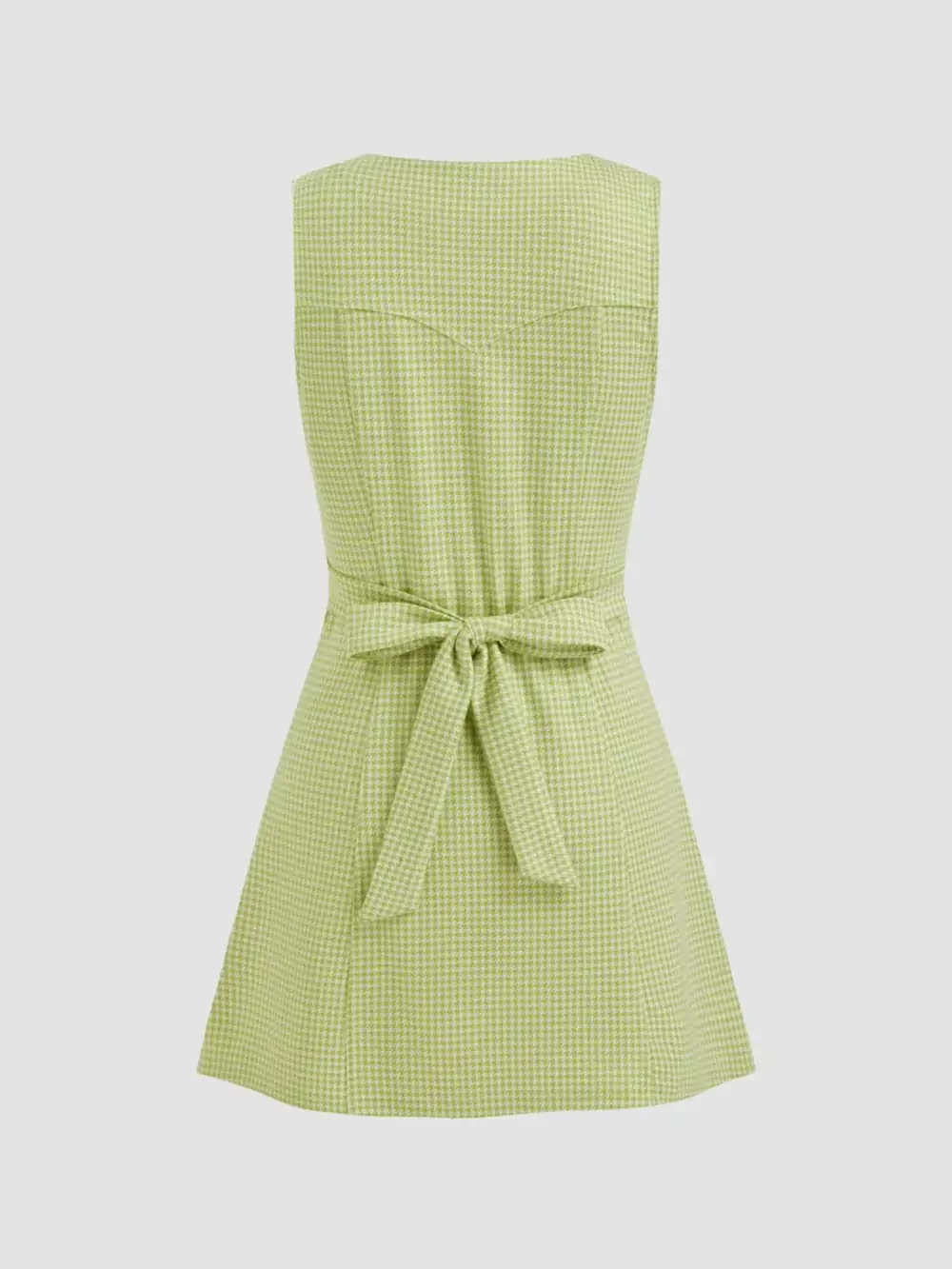 Gingham Button A-Line Mini Dress
