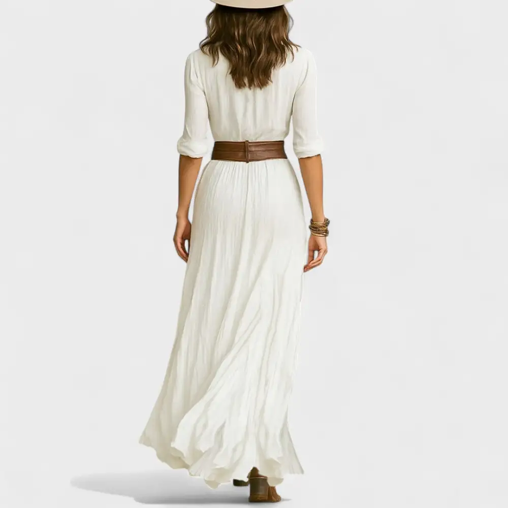 Shirt Style Flowing Relaxed Maxi Dress