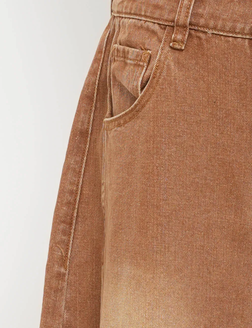 Relaxed Mid Rise Barrel Denim Pants