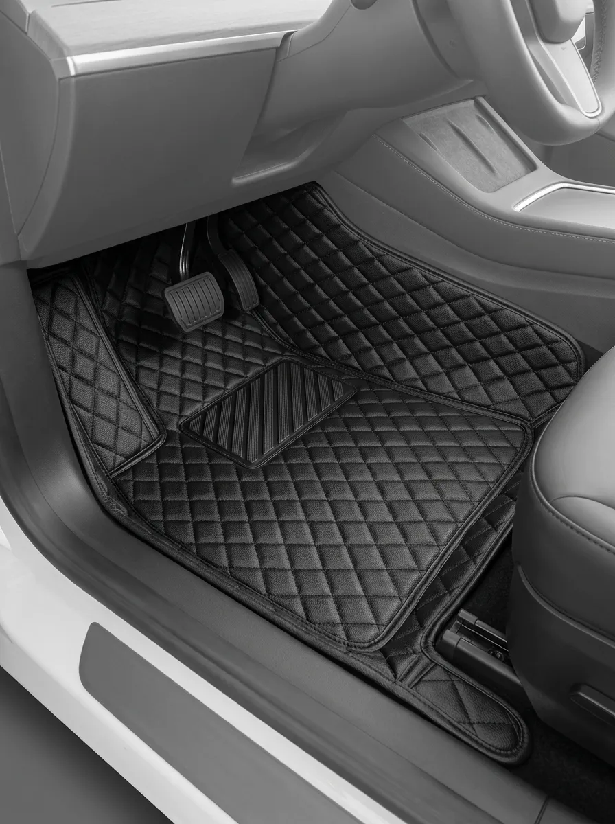 Refined Diamond-Quilted Quilted Floor Mats
