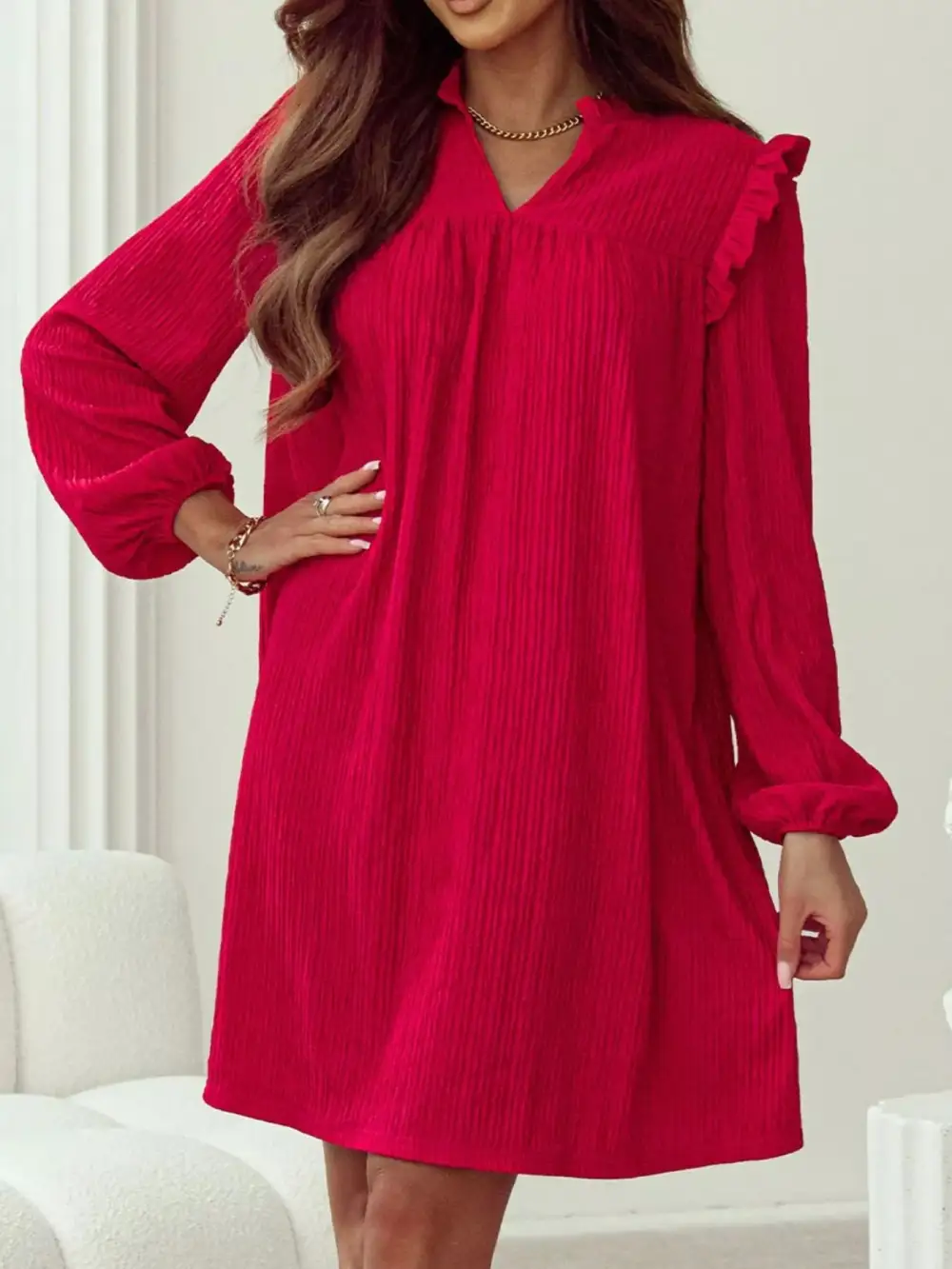 Textured Lightweight Feel Mini Dress