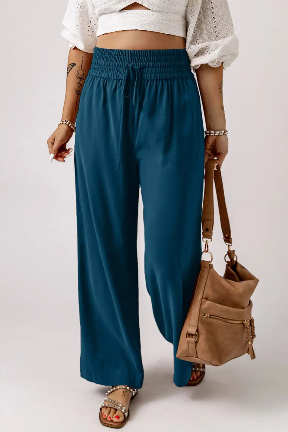 Smocked High Waist Pants