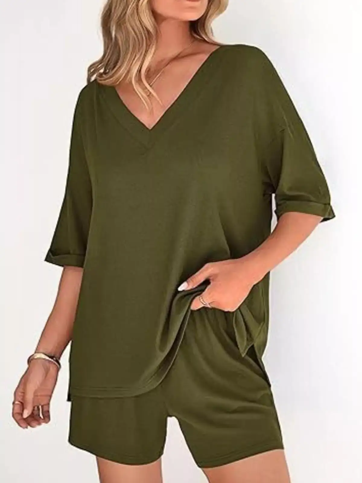 Classic Relaxed Everyday Top and Shorts Matching Set