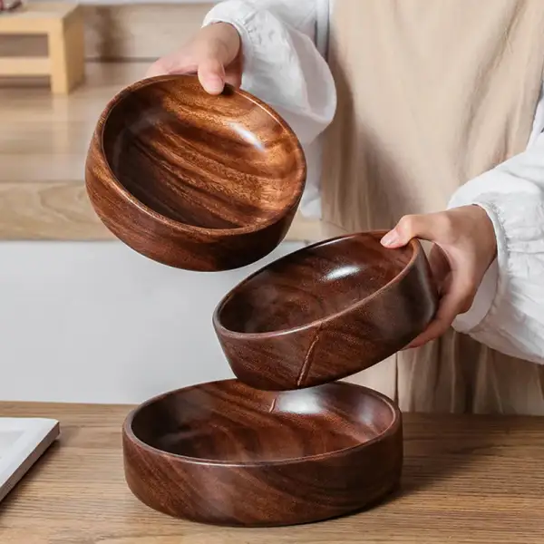 Solid Walnut Wood Serving Bowls