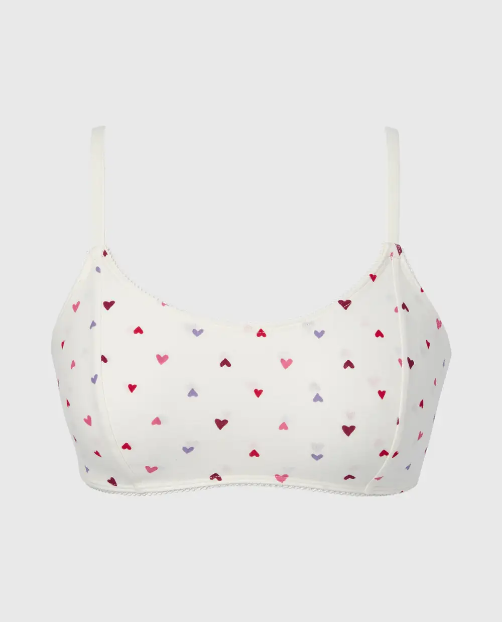 Scoop Neck Cotton Bralette With Picot Trim