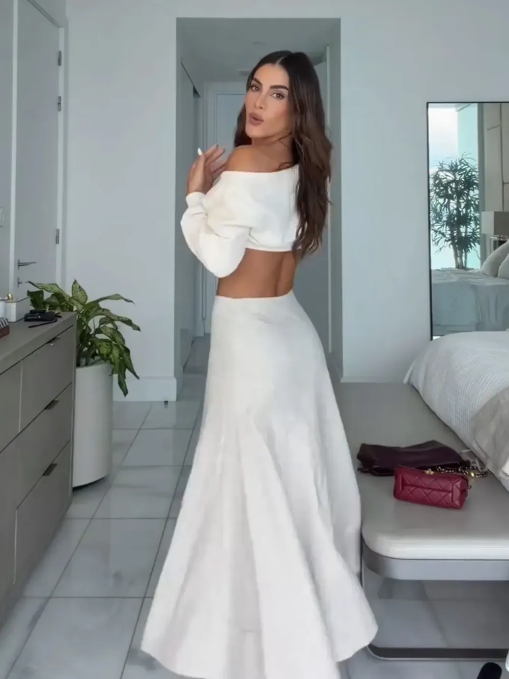 Ivy Linen Midi Skirt Set
