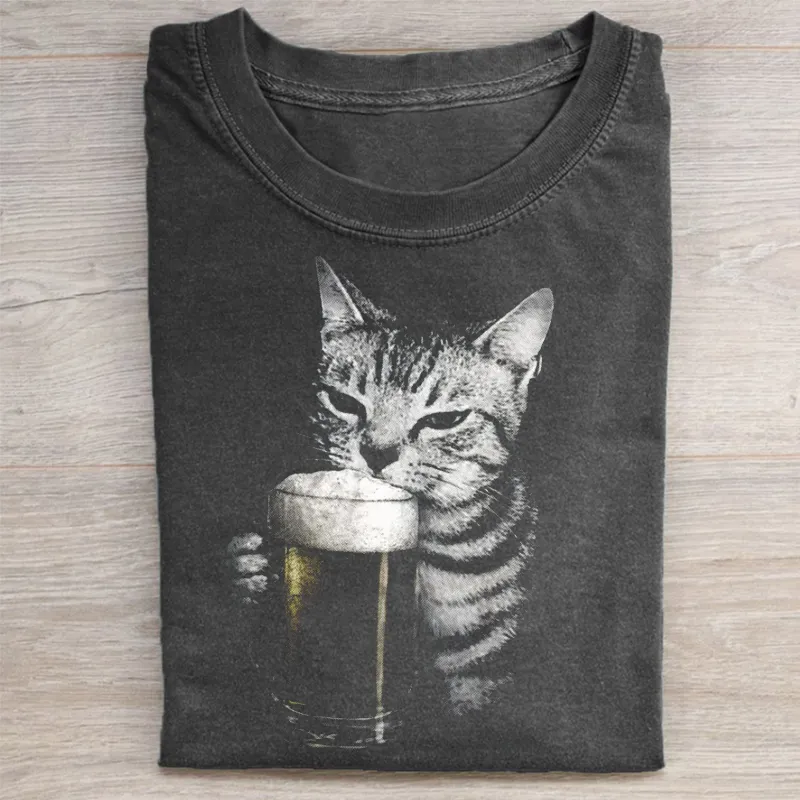 Cat Drink Graphic Tee