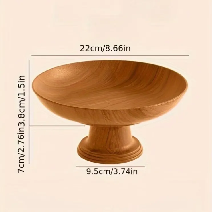 1 Pcs Elevated Wood Serving Bowl