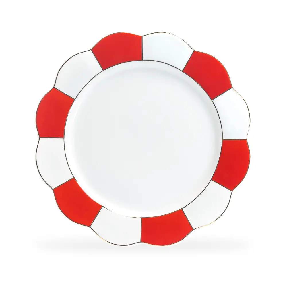 Modern Scalloped Porcelain Dinner Plate