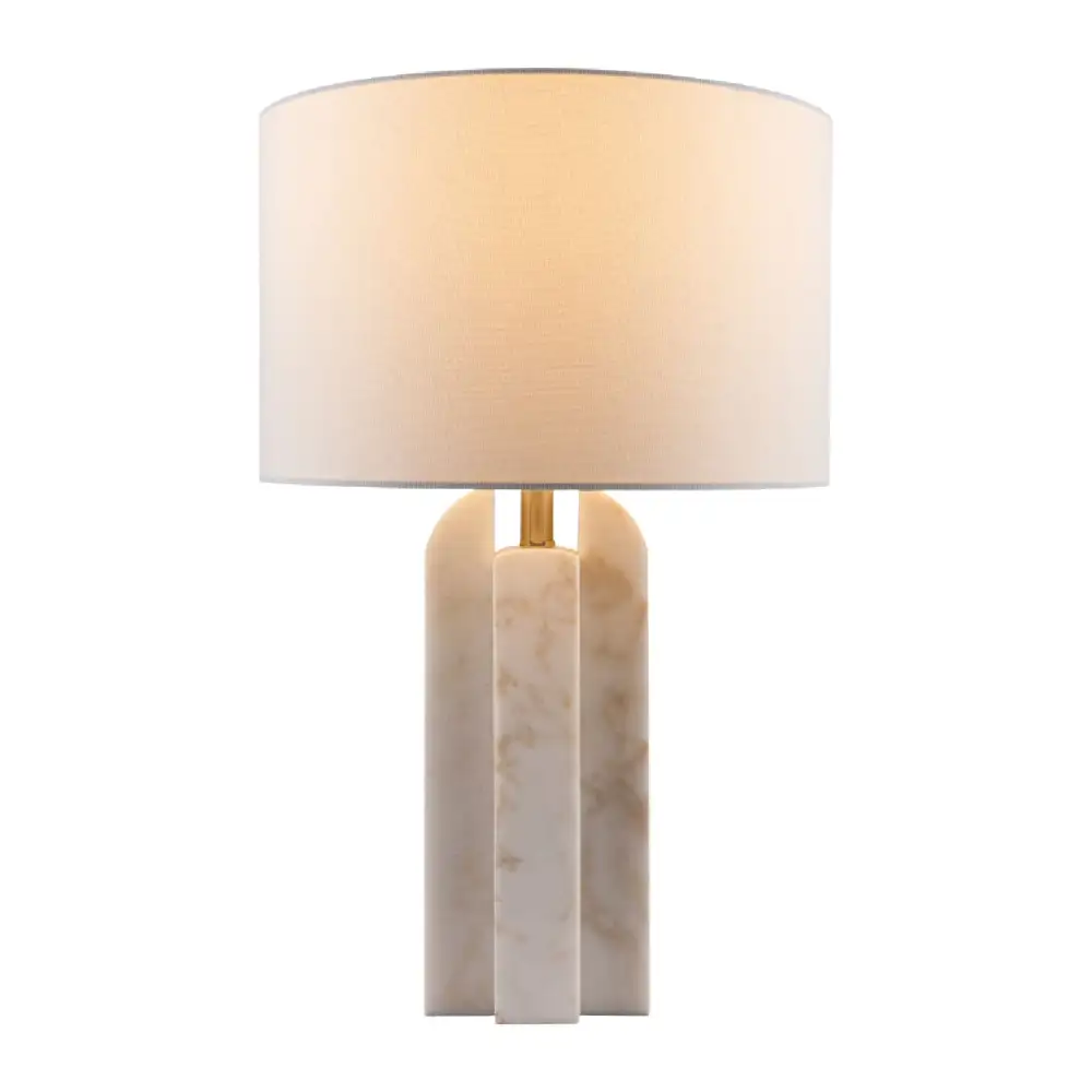 Art Deco Modern Marble Iron Linen Table Lamp