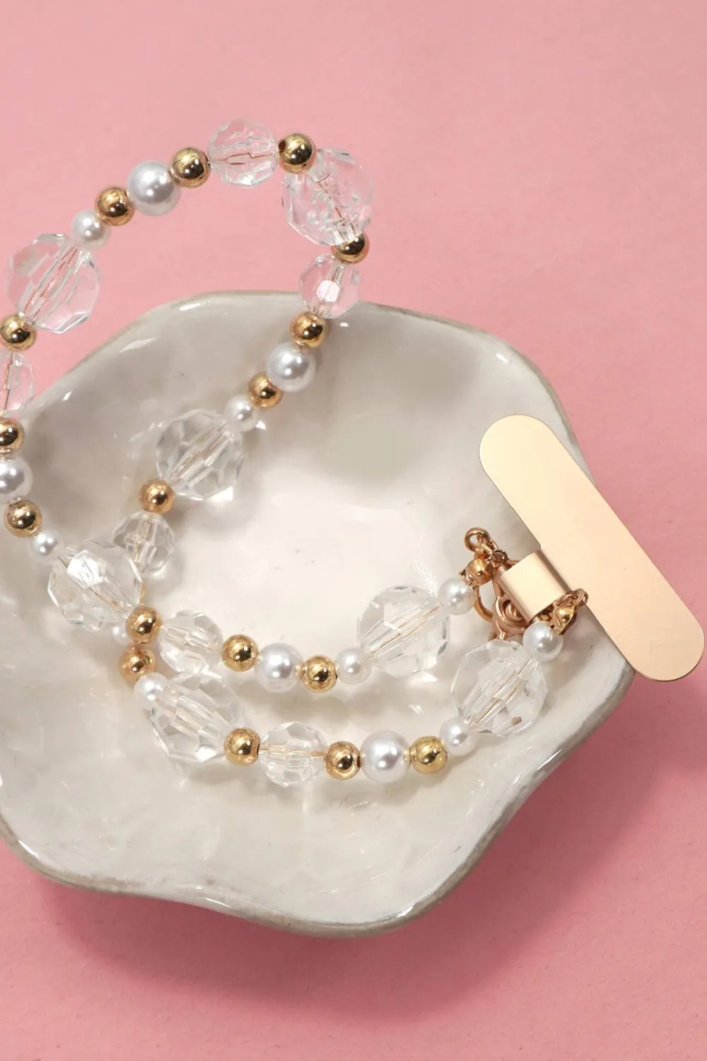Pearl Crystal Phone Lanyard