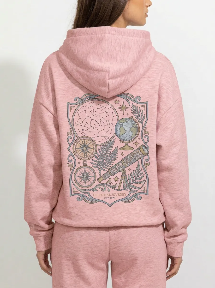 Unisex Astronomy Lover Celestial Journey Printed Hoodie