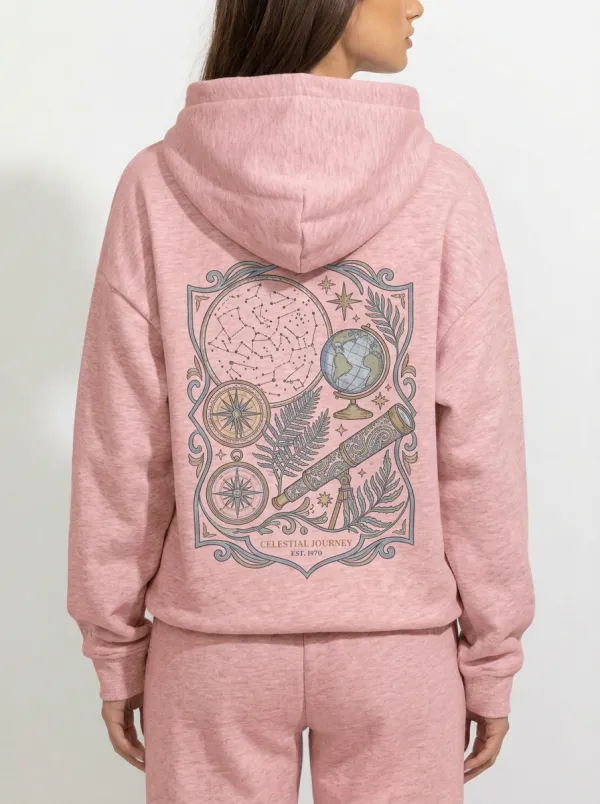 Unisex Astronomy Lover Celestial Journey Printed Hoodie