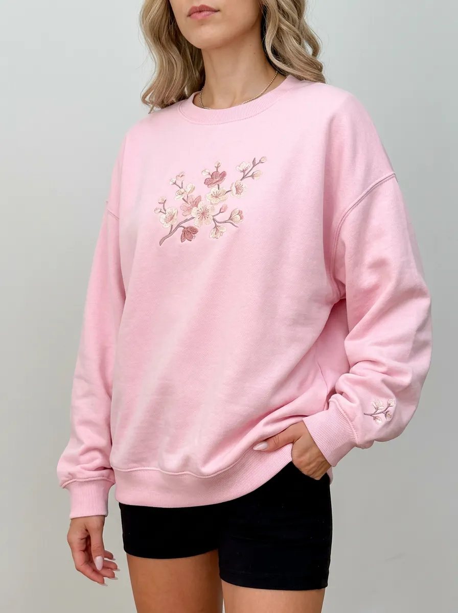 Women's Floral Aesthetic Cherry Blossom Printed Sweatshirt