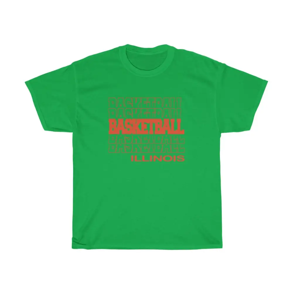 Basketball Illinois in Modern Stacked Lettering