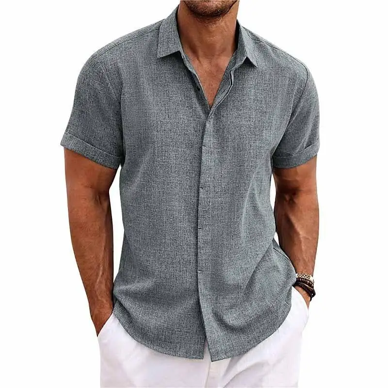 Textured Woven Linen Shirt