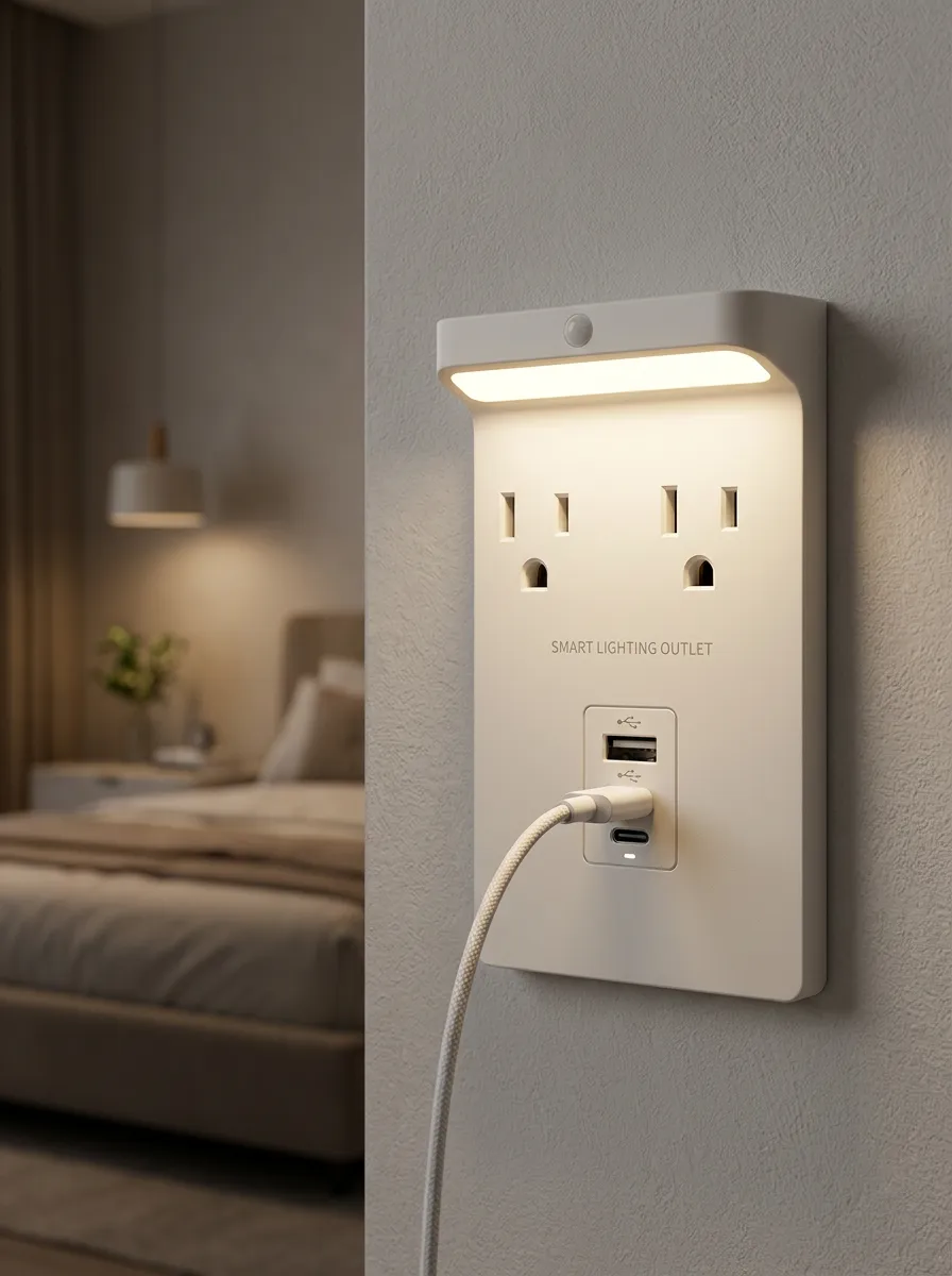 Smart Motion Sensor USB Printed LED Outlet Cover