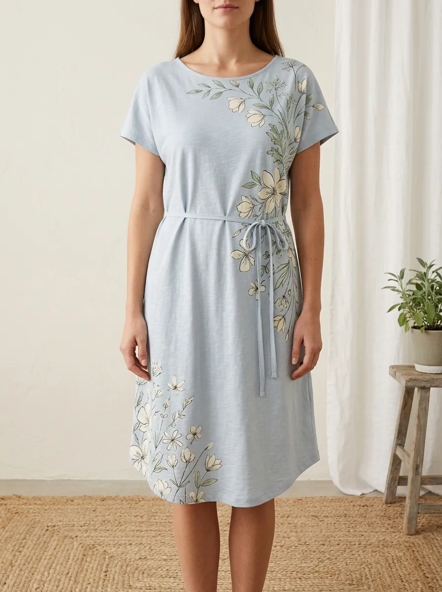 Women's Floral Botanical Nature Lover Printed Dress