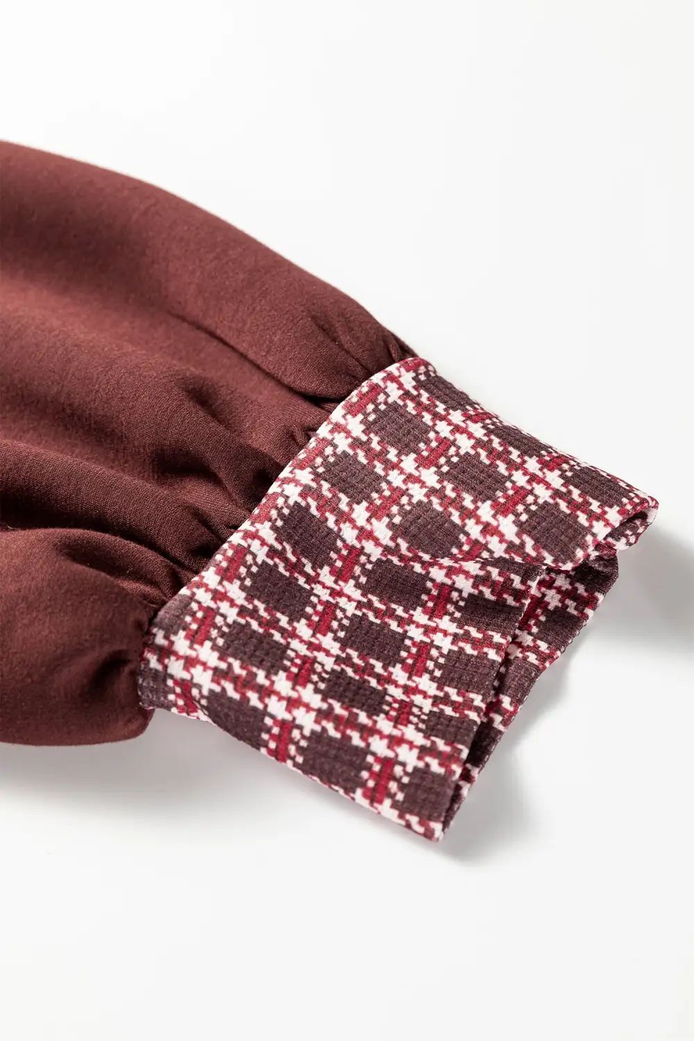 Plaid Patchwork Collared Mini Dress