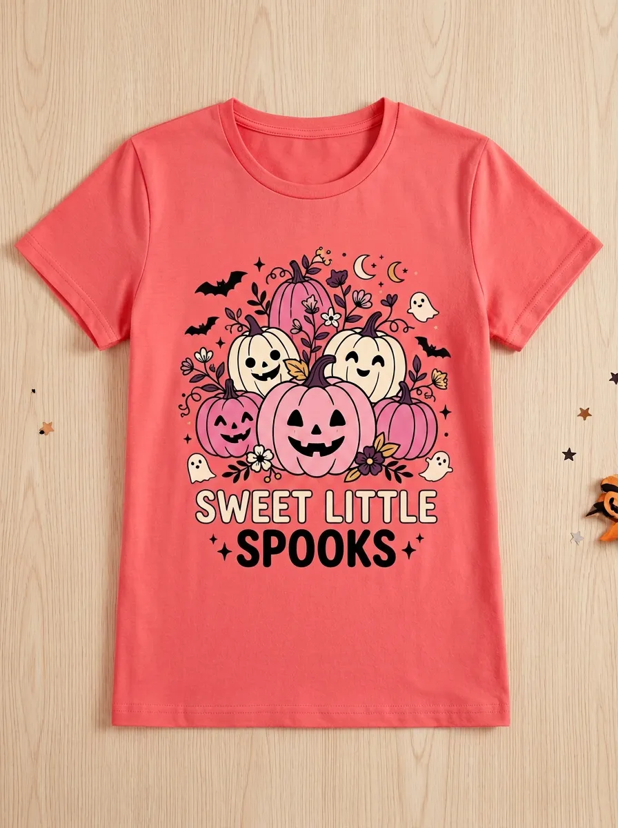 Pumpkin Sweet-Spooks Halloween Graphic T-Shirt