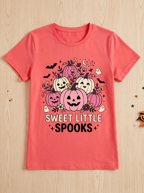 Pumpkin Sweet-Spooks Halloween Graphic T-Shirt