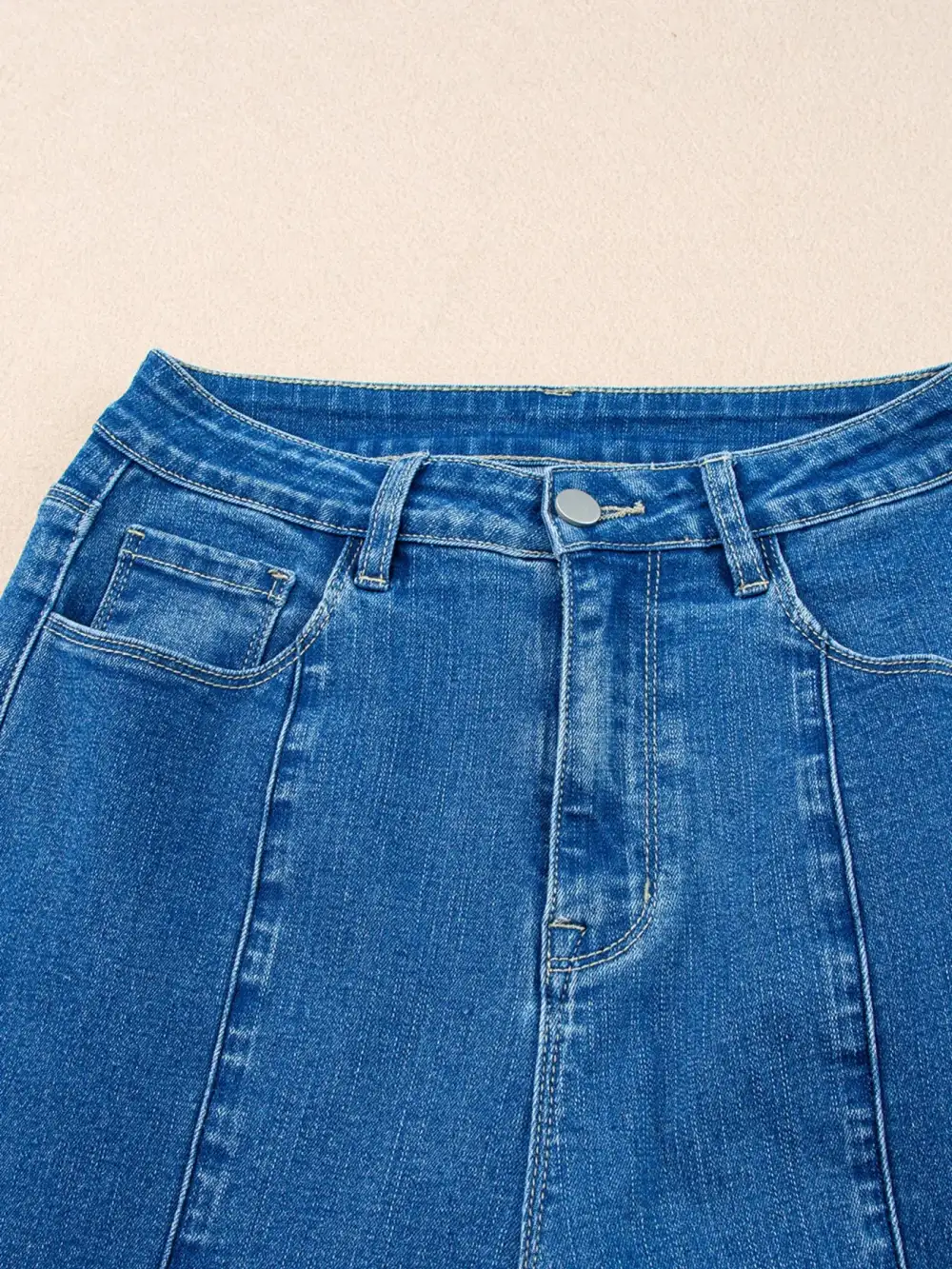 Flare Leg Seam Detail Denim Jeans