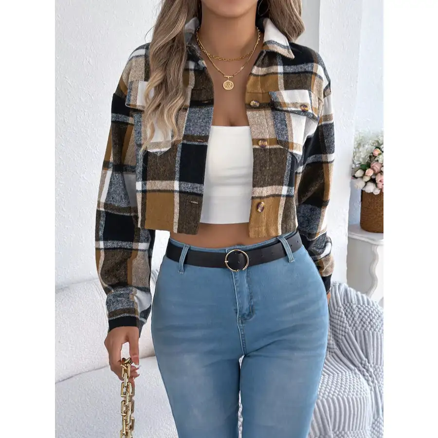 Button Up Cropped Jacket