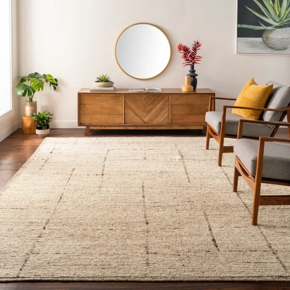 Textured Hand-Knotted Wool Carpet