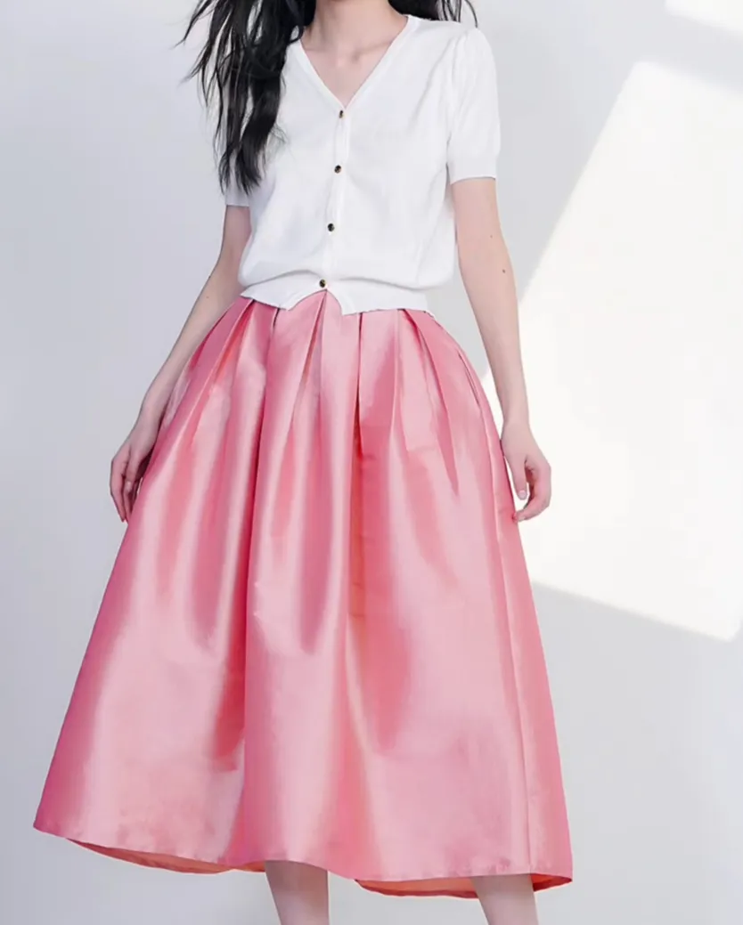 Graceful Easy Everyday Casual Pleated Skirt