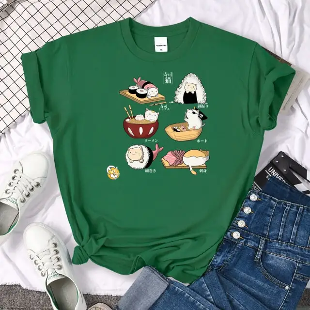 Cat Sushi Graphic T-Shirt